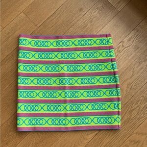 Vibrant Green and Pink Mini Pencil Skirt Resort Wear